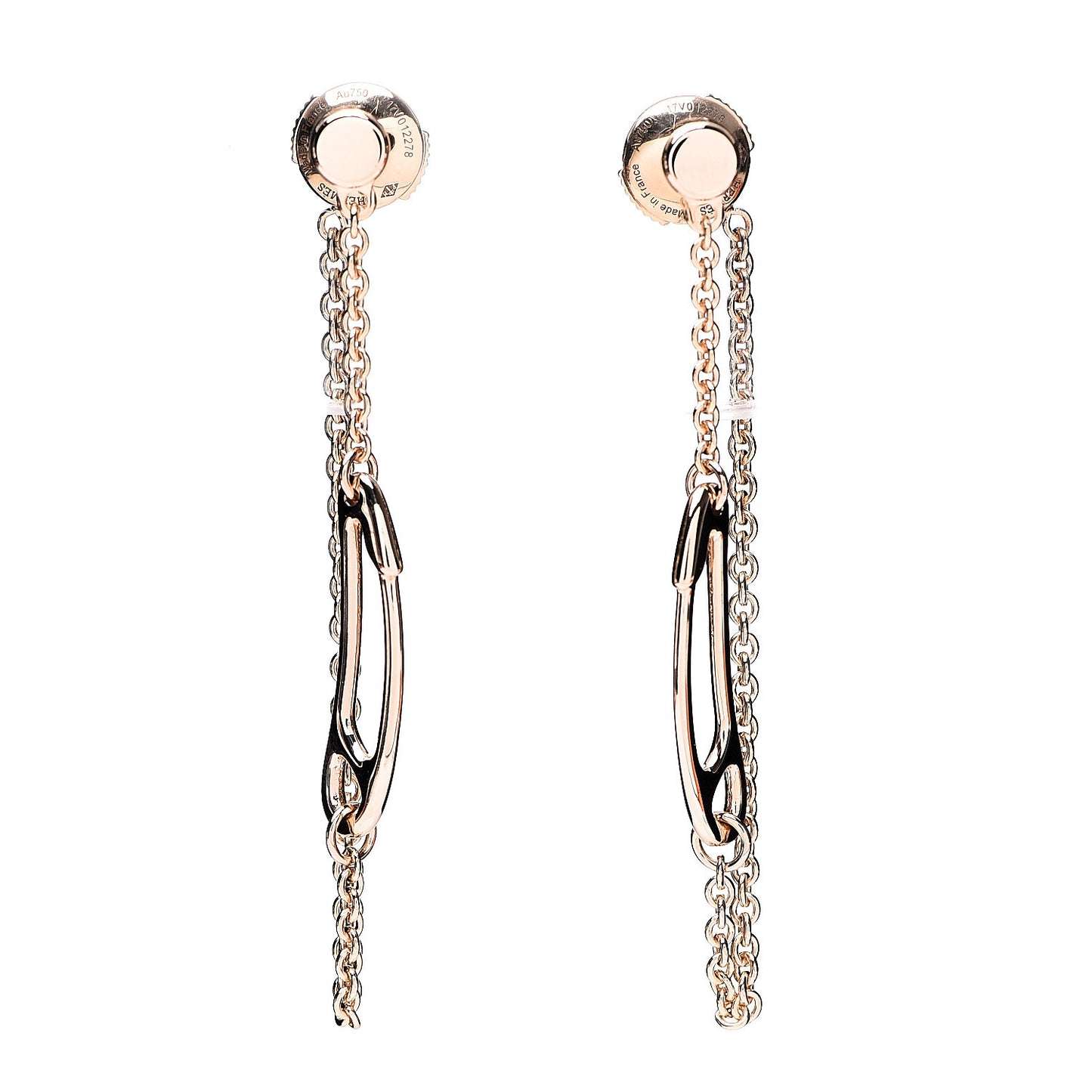 18K Rose Gold TPM Chaine D'Ancre Punk Earrings