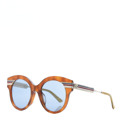 Gucci Acetate Round Frame Web Sunglasses GG0282SA Tortoise 1 of 7