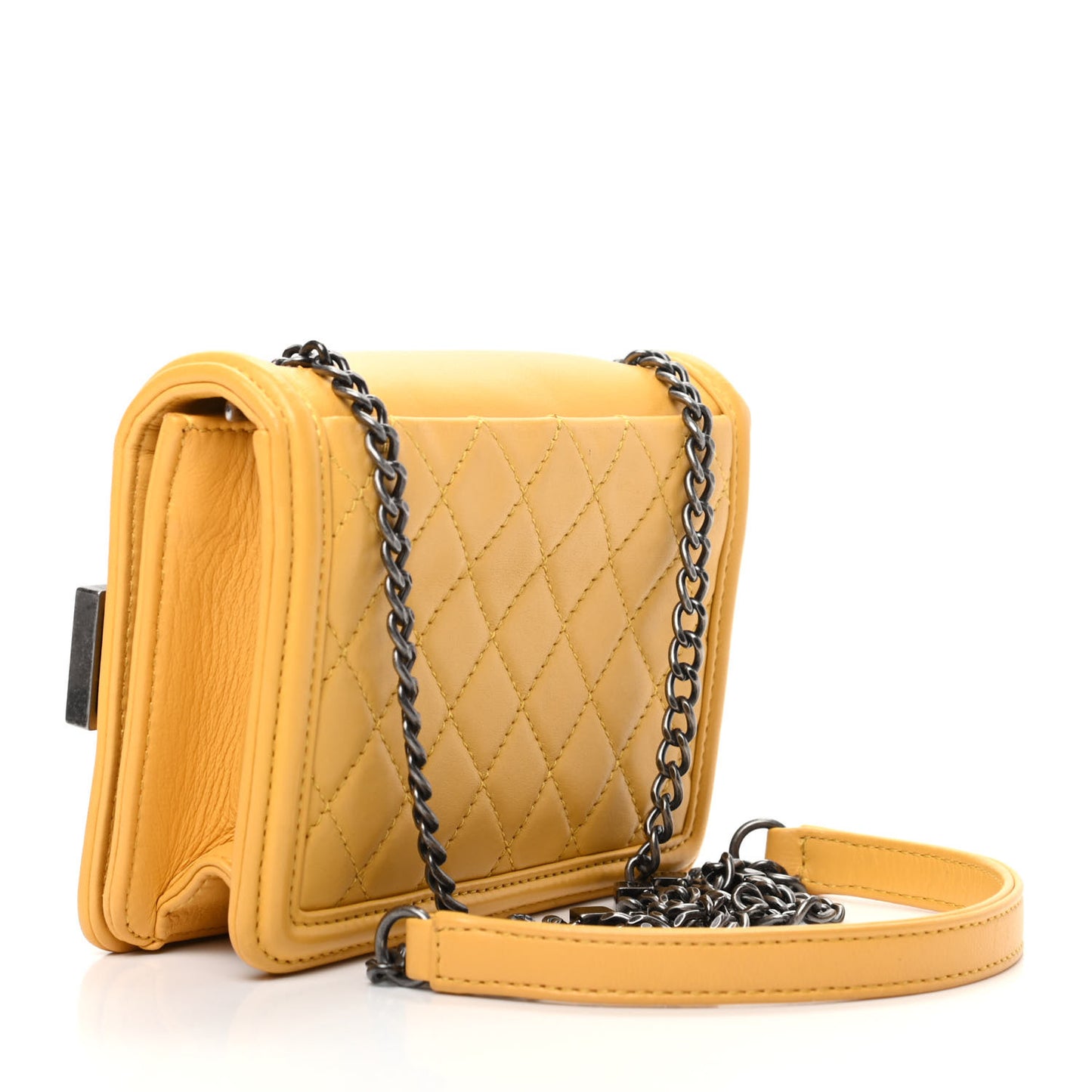 Lambskin Plexiglass Boy Brick Flap Yellow