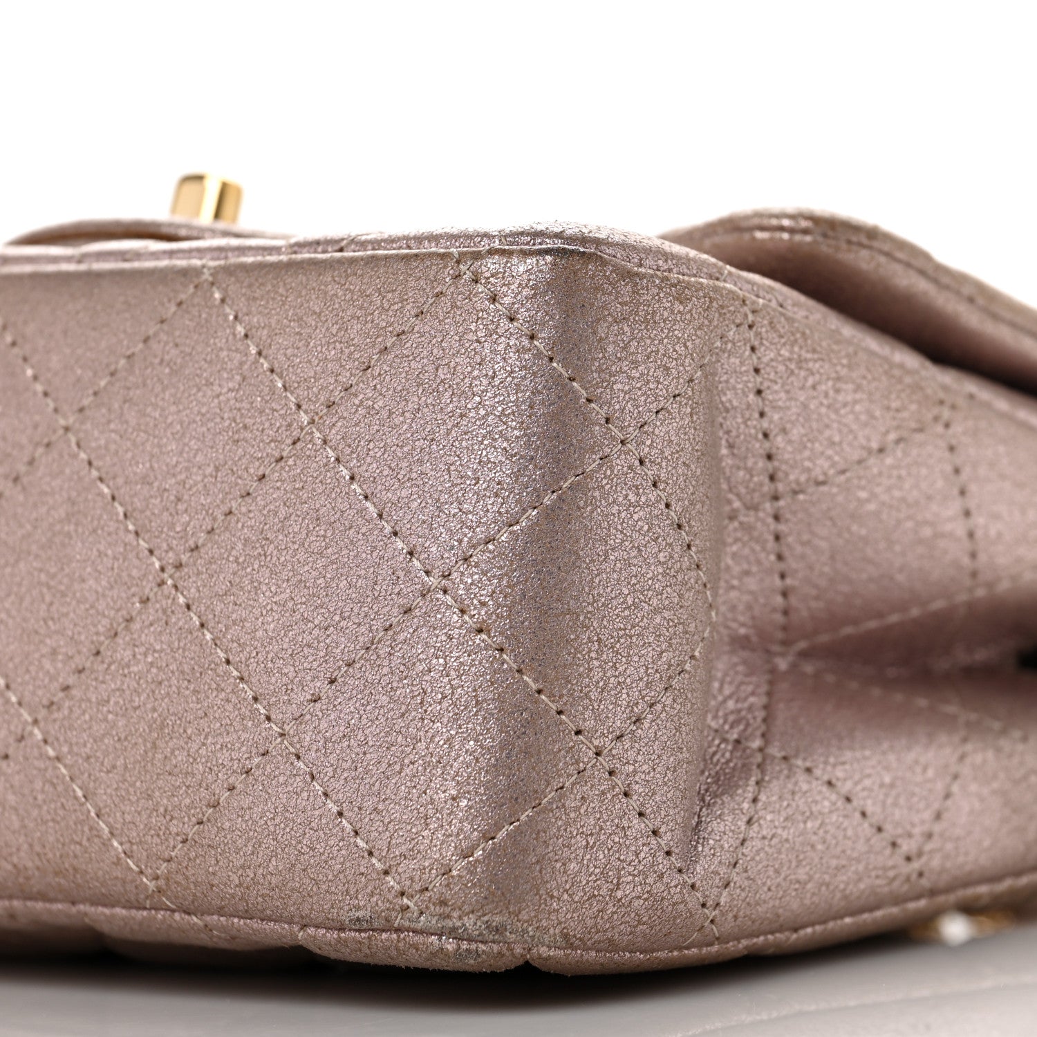 Chanel Metallic Goatskin Quilted Mini Square Flap Pink 6 of 10