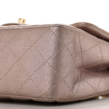 Chanel Metallic Goatskin Quilted Mini Square Flap Pink 6 of 10