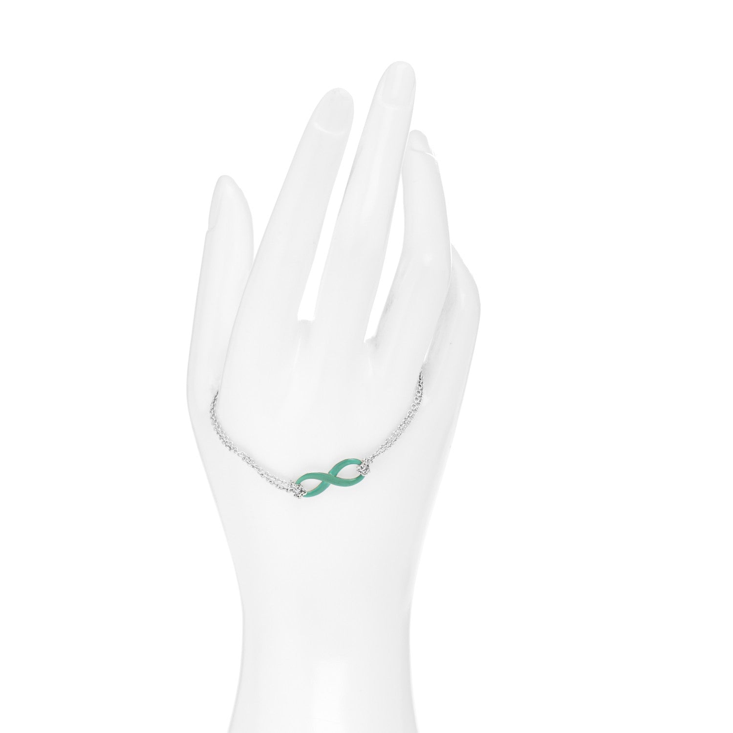 Tiffany Sterling Silver Enamel Infinity Bracelet Blue 2 of 4