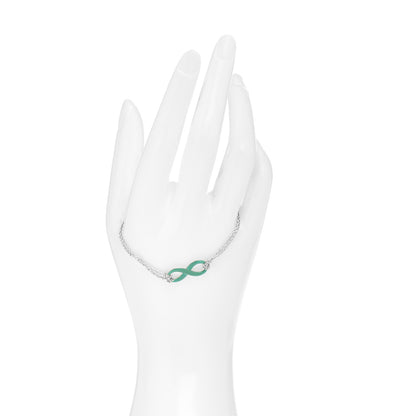 Tiffany Sterling Silver Enamel Infinity Bracelet Blue 2 of 4