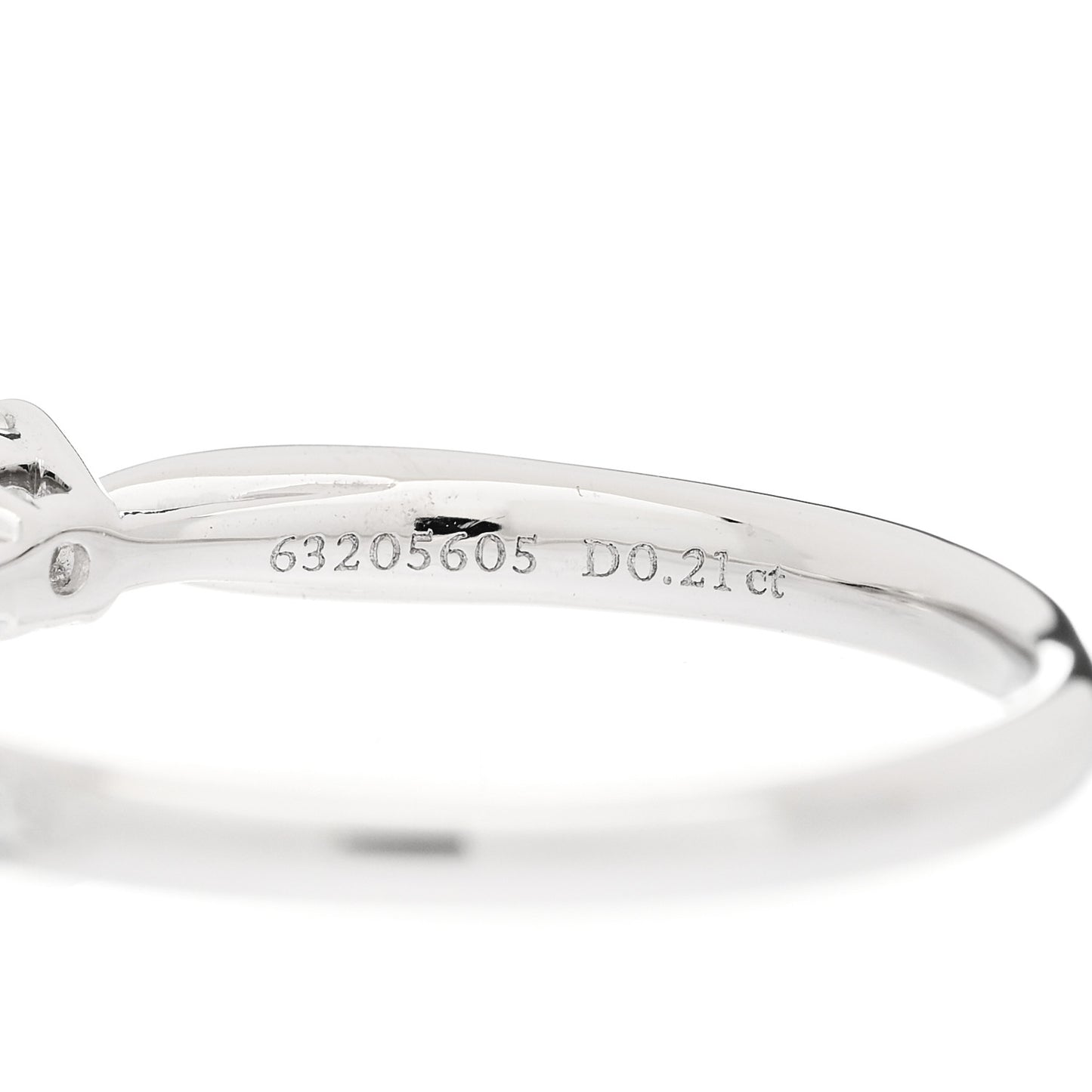 Platinum Diamond .21ct Round Brilliant Harmony Engagement Ring 50 5.5