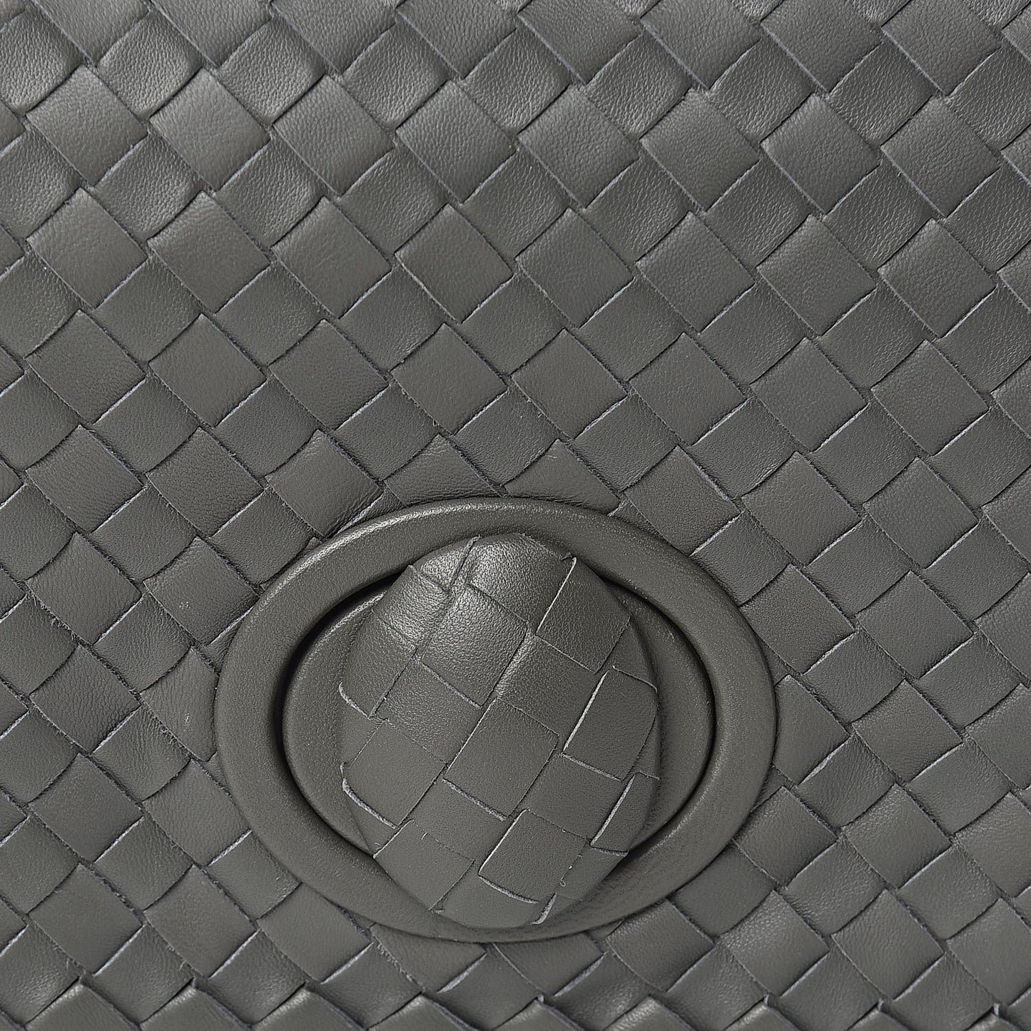 Nappa Intrecciato Turnlock Clutch Grey