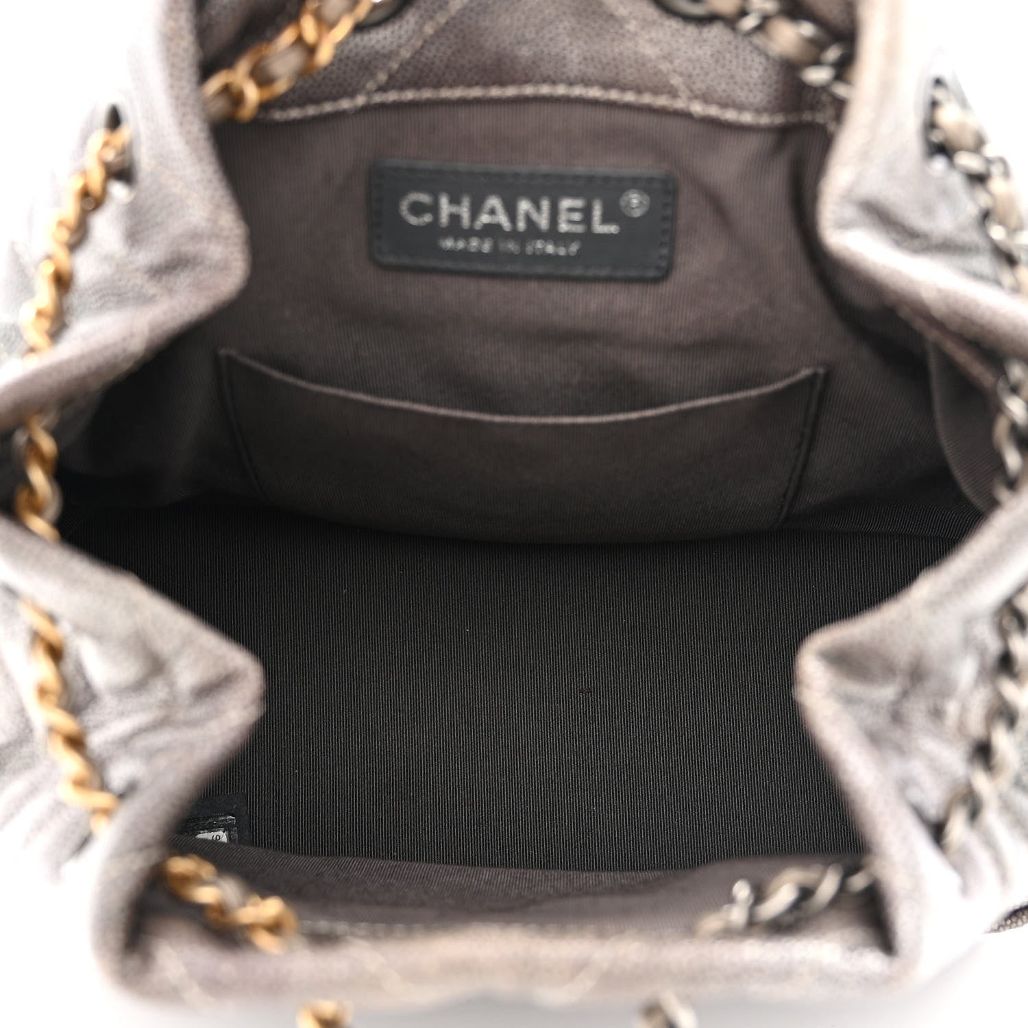 Chanel Metallic Grained Goatskin Chevron Quilted Gabrielle Backpack Silver 5 of 10