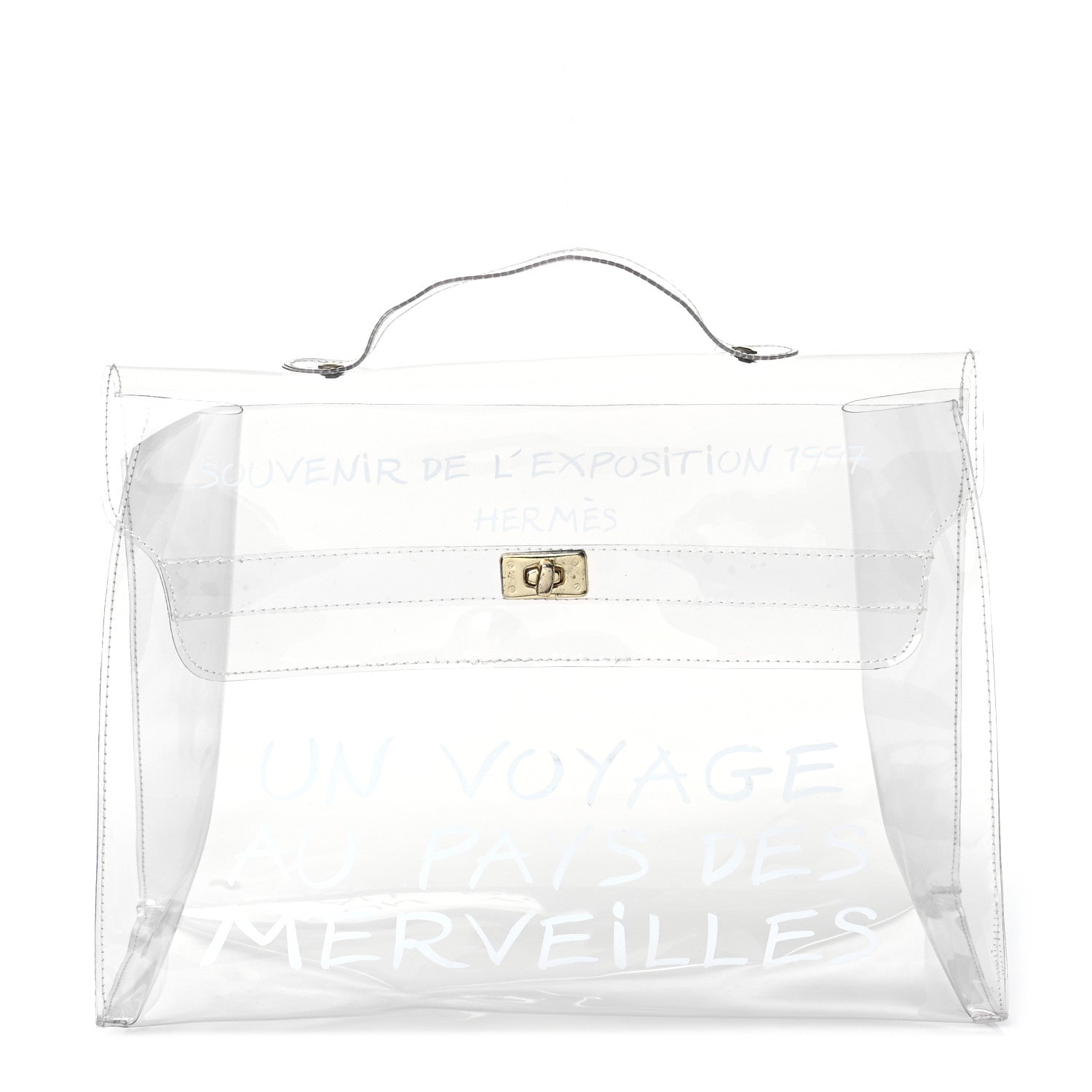 Hermes Vinyl Souvenir De L'Exposition Kelly Transparent 1 of 10