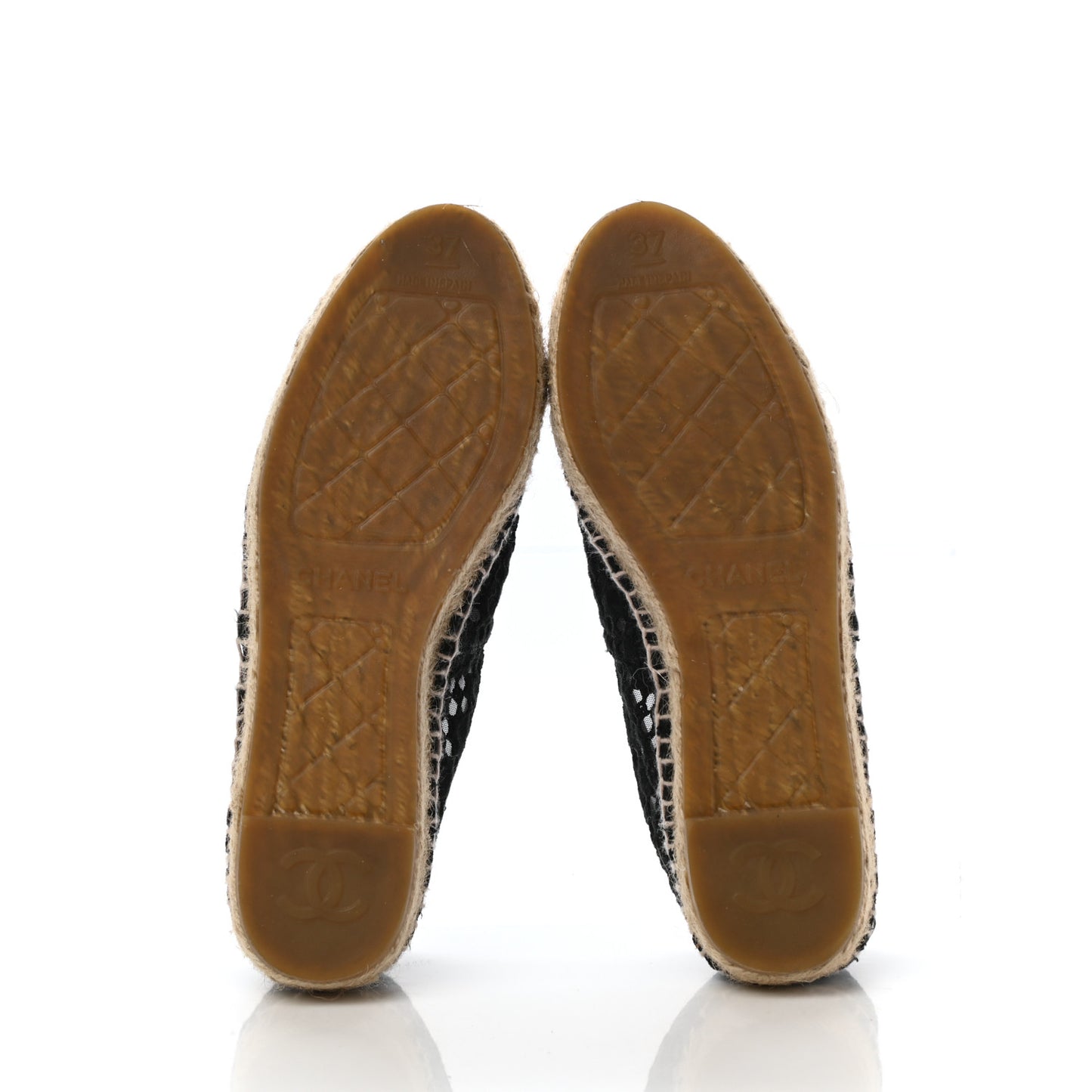 Lace Patent CC Espadrilles 37 Black