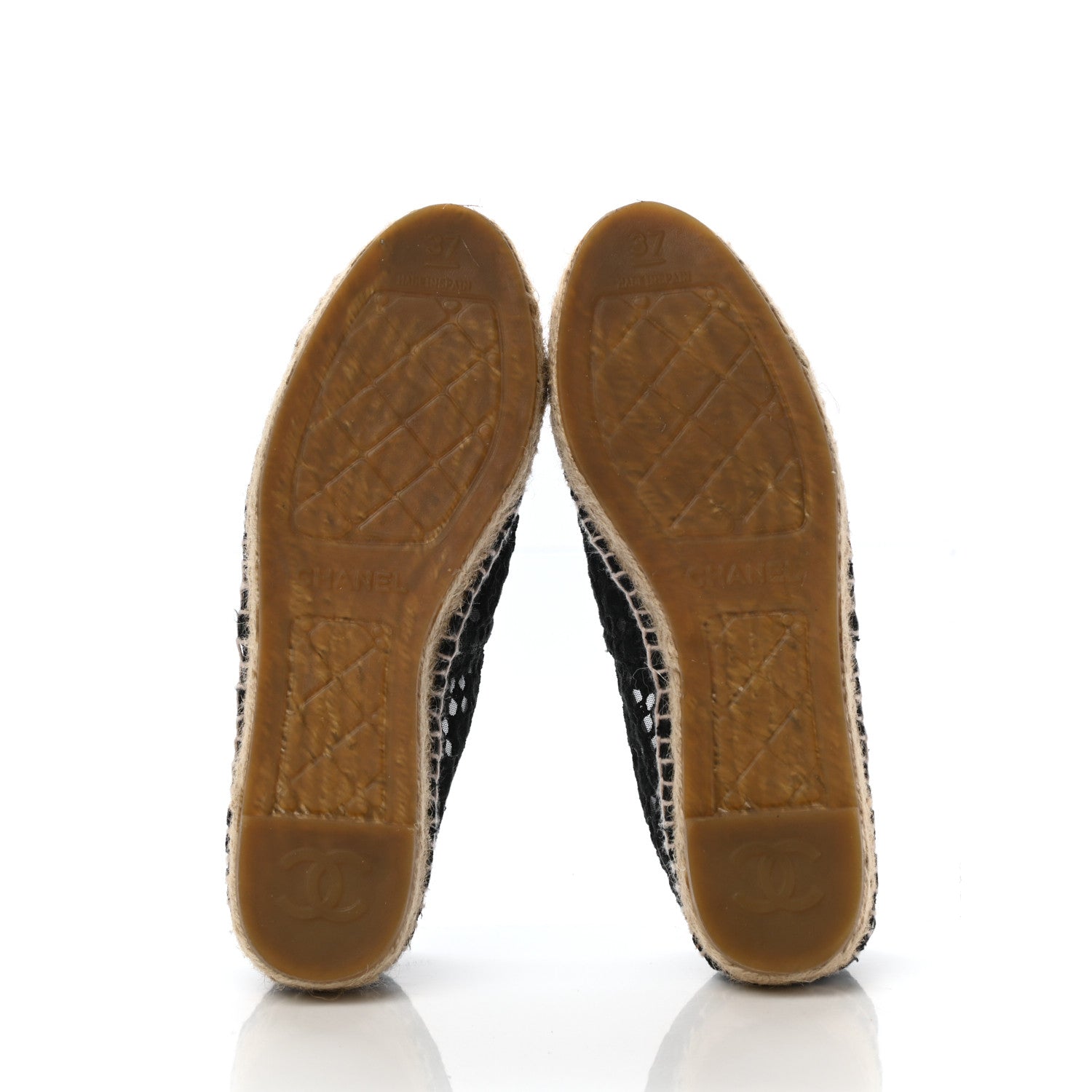 Chanel Lace Patent CC Espadrilles 37 Black 5 of 9
