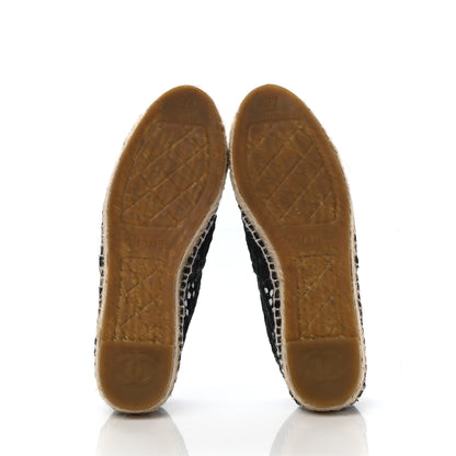 Chanel Lace Patent CC Espadrilles 37 Black 5 of 9