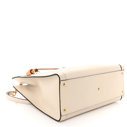 Gucci Wonka Grain Calfskin Small Diana Tote Bag Mystic White Orange Fluo 4 of 9