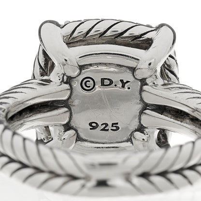 David Yurman Sterling Silver Diamond Lemon Citrine 9mm Chatelaine Pave Bezel Ring 46 3.75 4 of 4