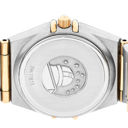 Omega Stainless Steel 18K Yellow Gold Diamond Bezel 25mm Constellation Quartz Watch Champagne 1277.15.00 4 of 5