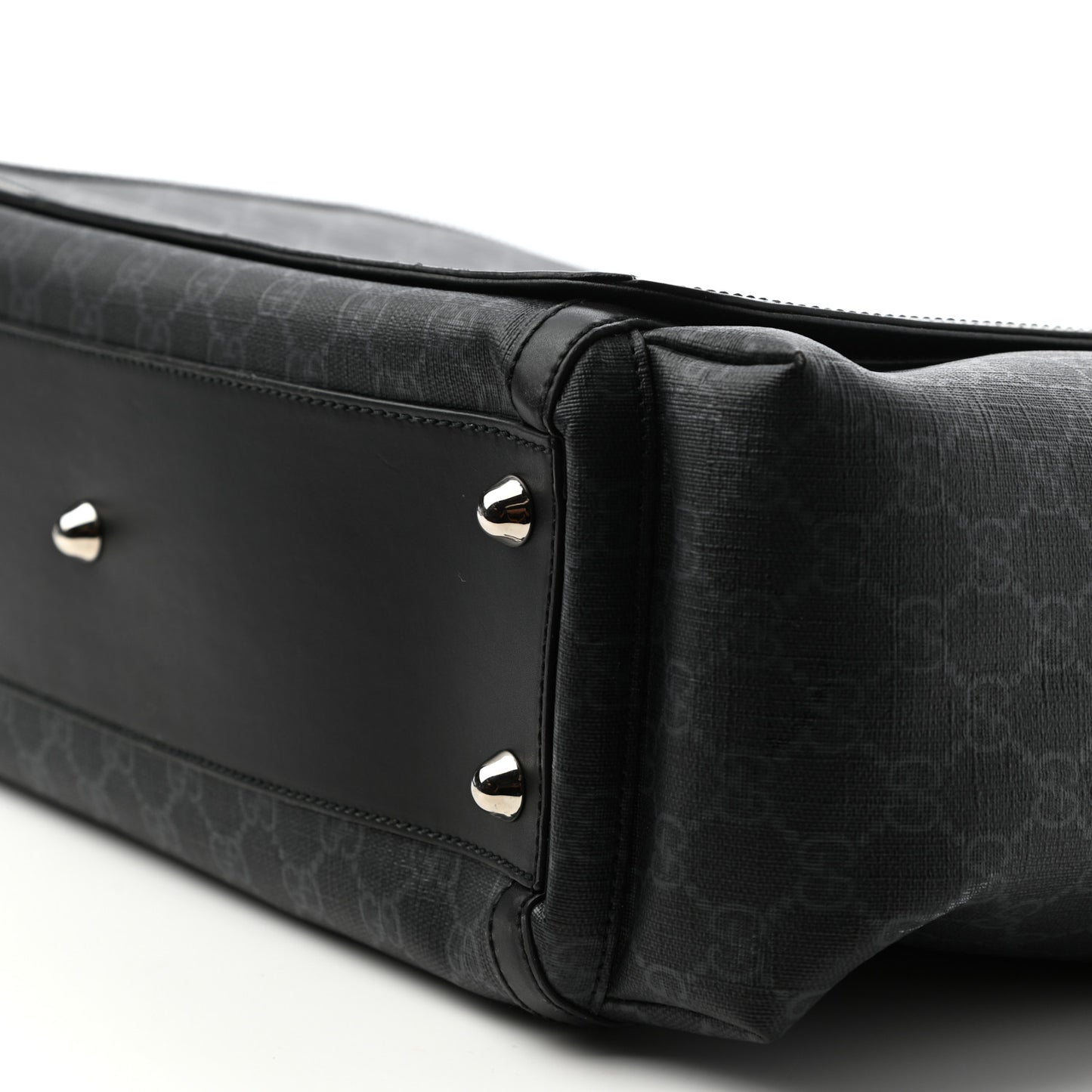 GG Supreme Monogram Web Messenger Diaper Bag Black Grey
