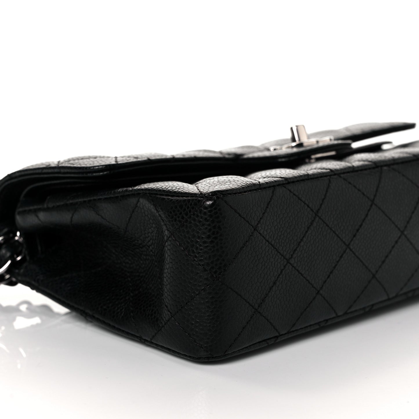 Caviar Quilted Small Double Flap Black