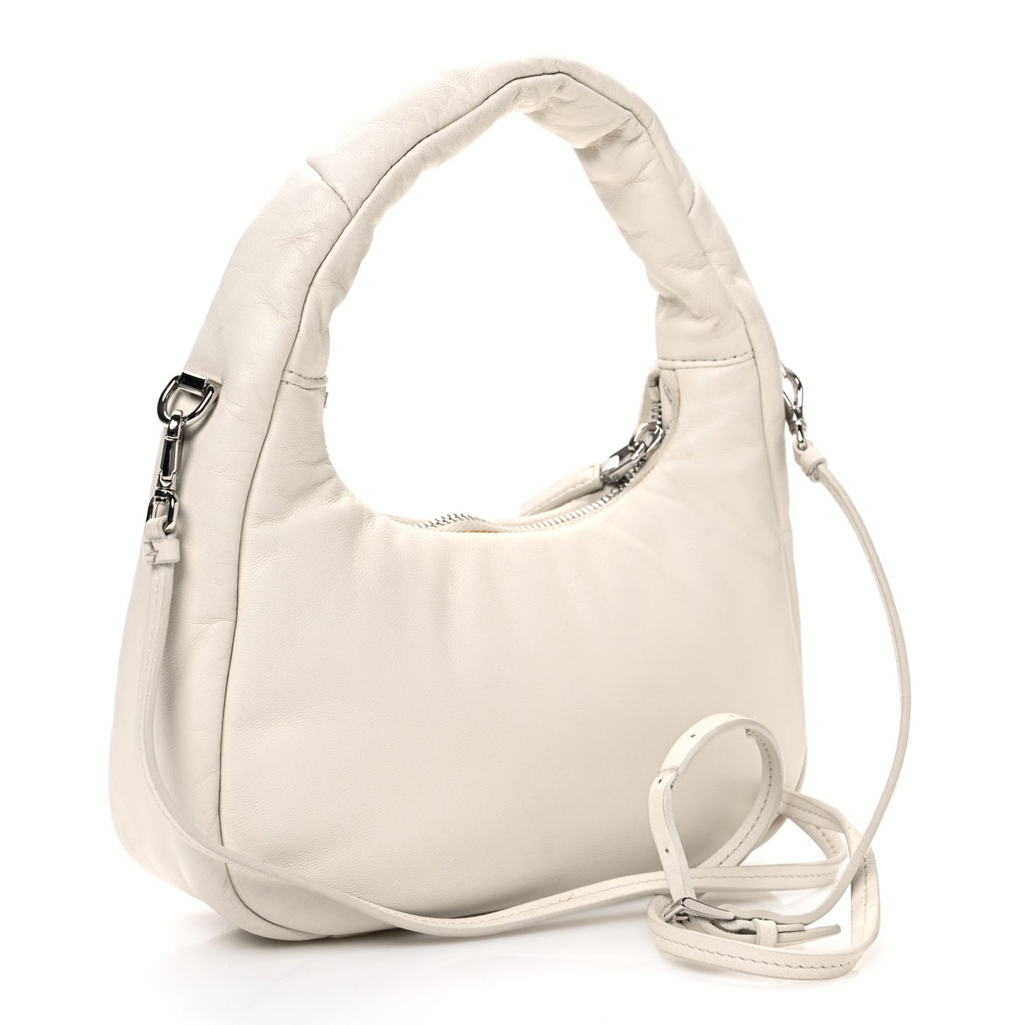 Nappa Soft Padded Mini Bag White