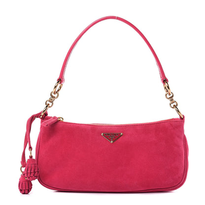 Prada Suede Box Shoulder Bag Peonia 1 of 12