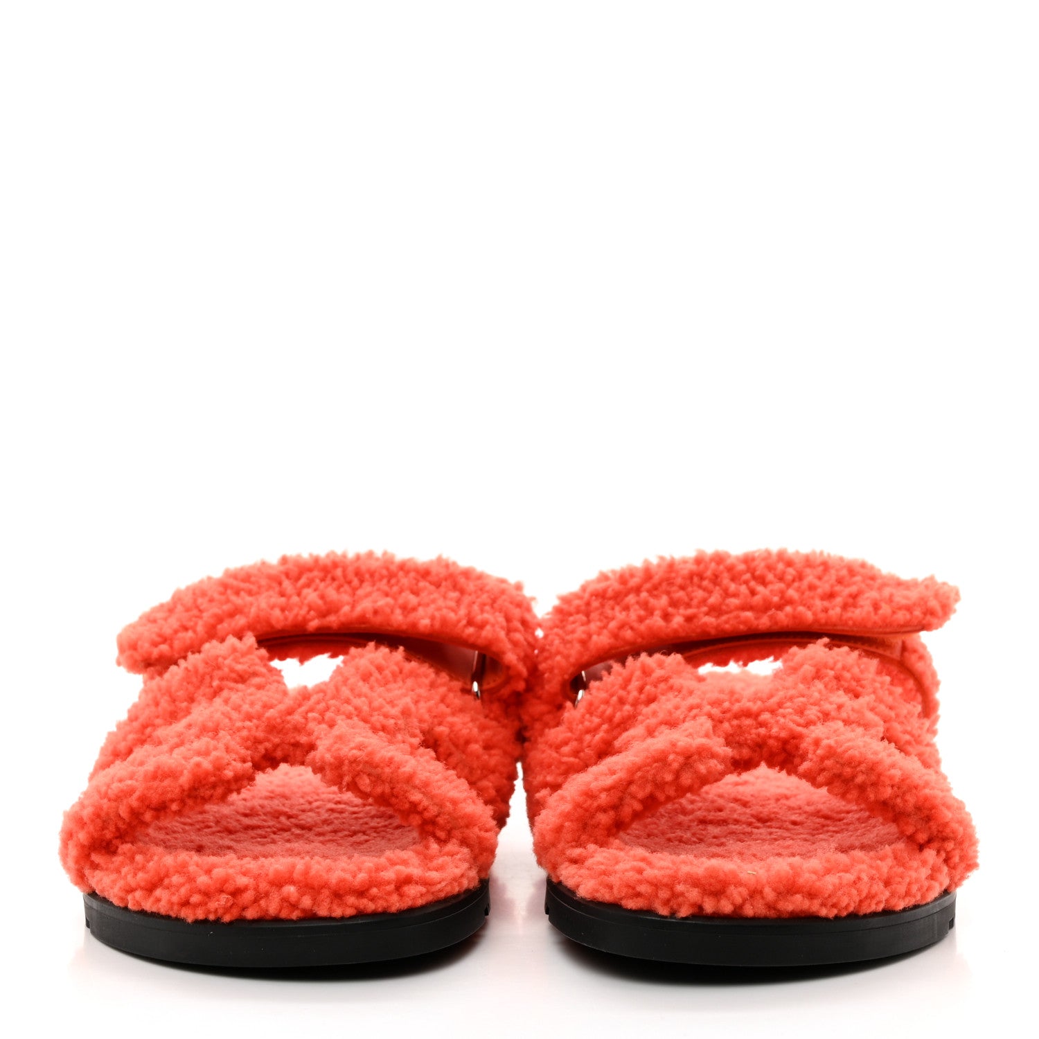 Hermes Woolskin Womens Chypre Sandals 39 Orange 2 of 11