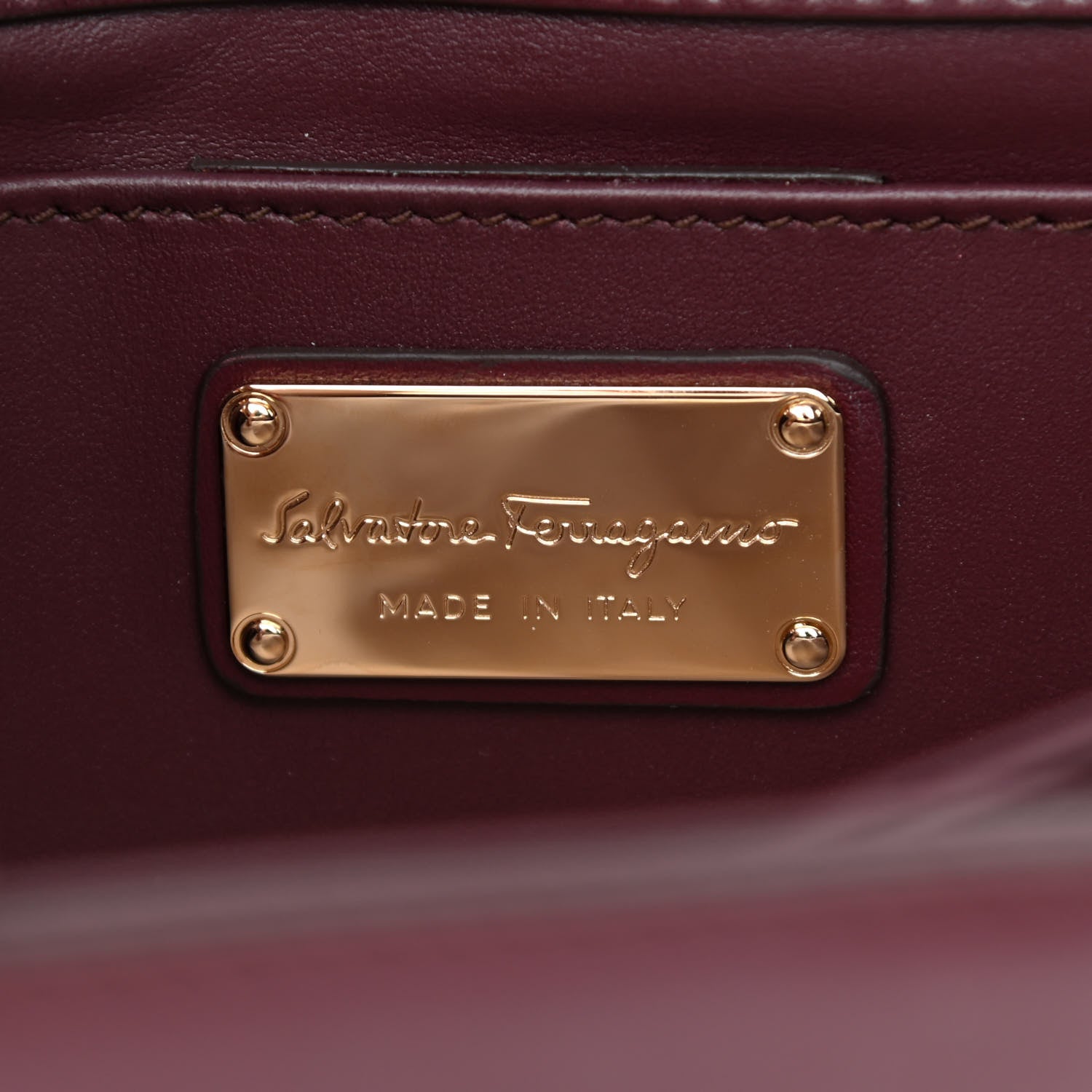 Salvatore Ferragamo Calfskin Thalia Flap Shoulder Bag Wine 6 of 11