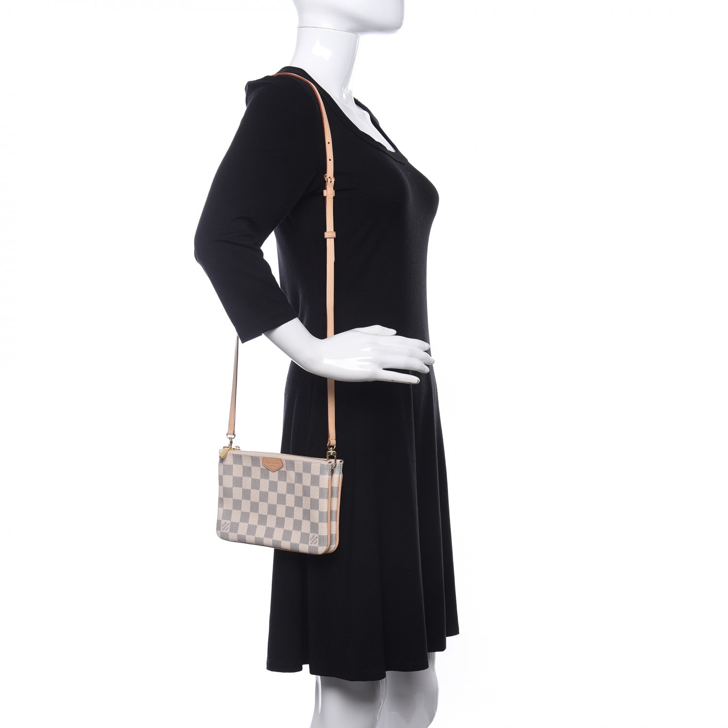 Louis Vuitton Damier Azur Double Zip Pochette 2 of 11