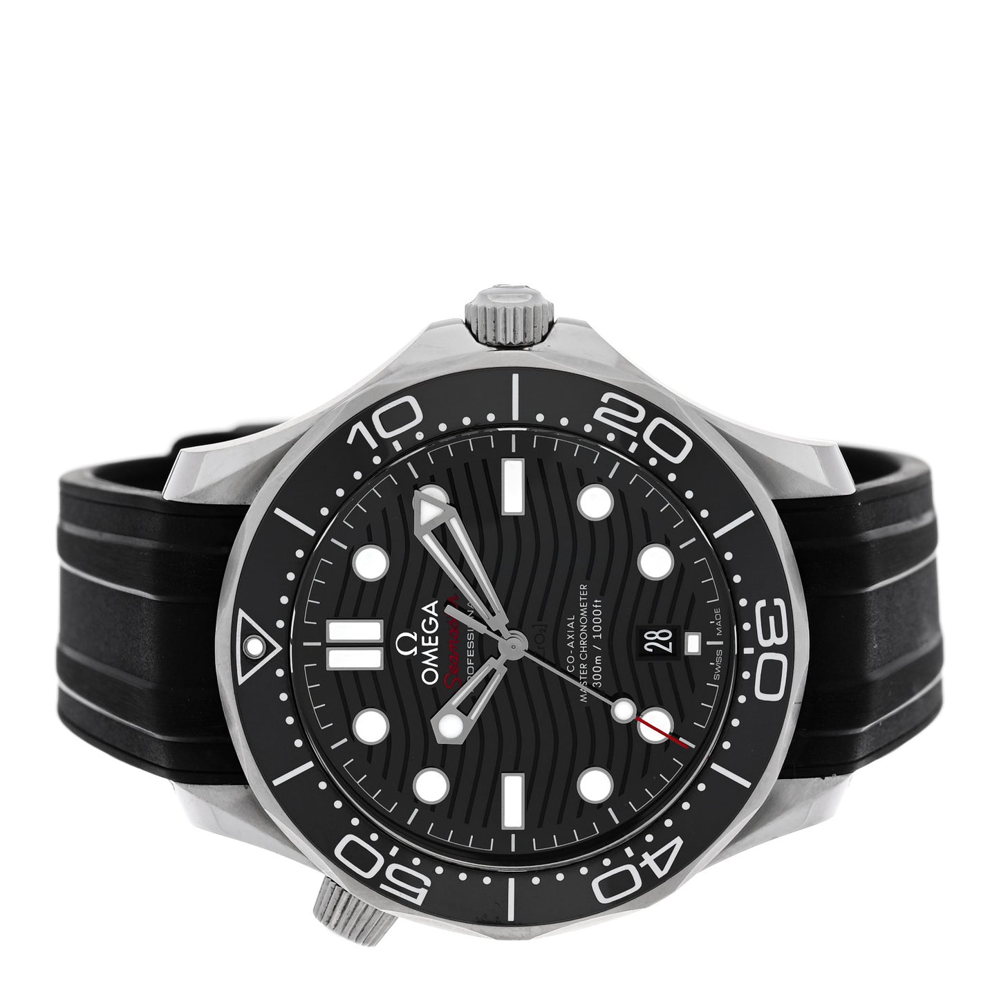 Stainless Steel Rubber 42mm Seamaster Diver 300M Co-Axial Master Chronometer Automatic Watch Black 210.32.42.20.01.001