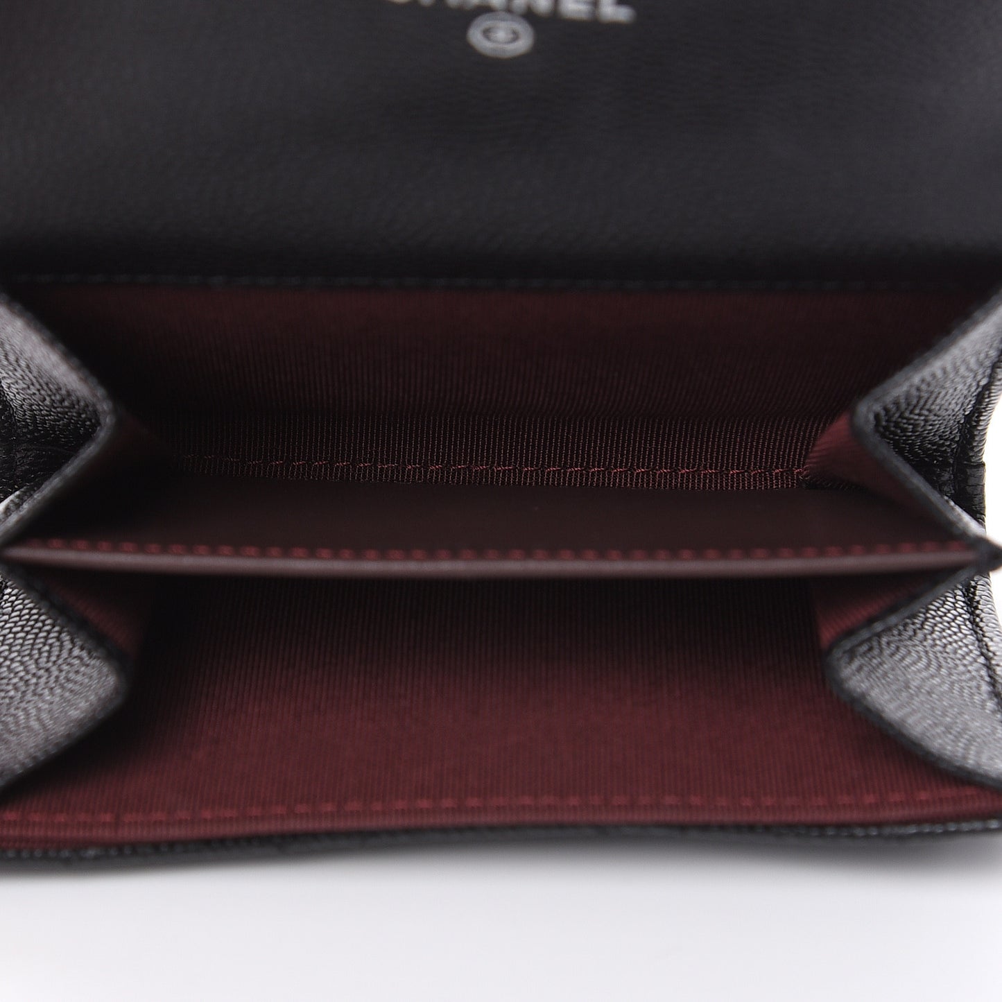 Caviar Quilted Flap Card Holder Wallet Black
