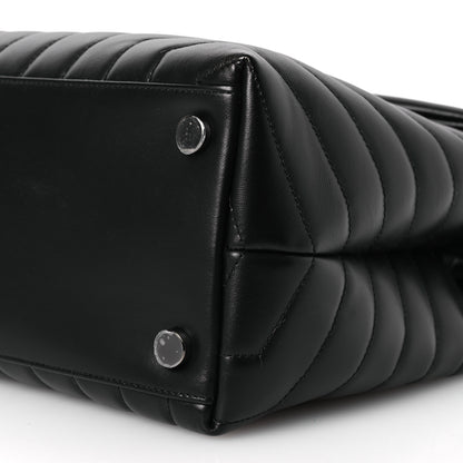Saint Laurent Calfskin Y Quilted Monogram Monochrome Large Loulou Chain Satchel Black 13 of 15