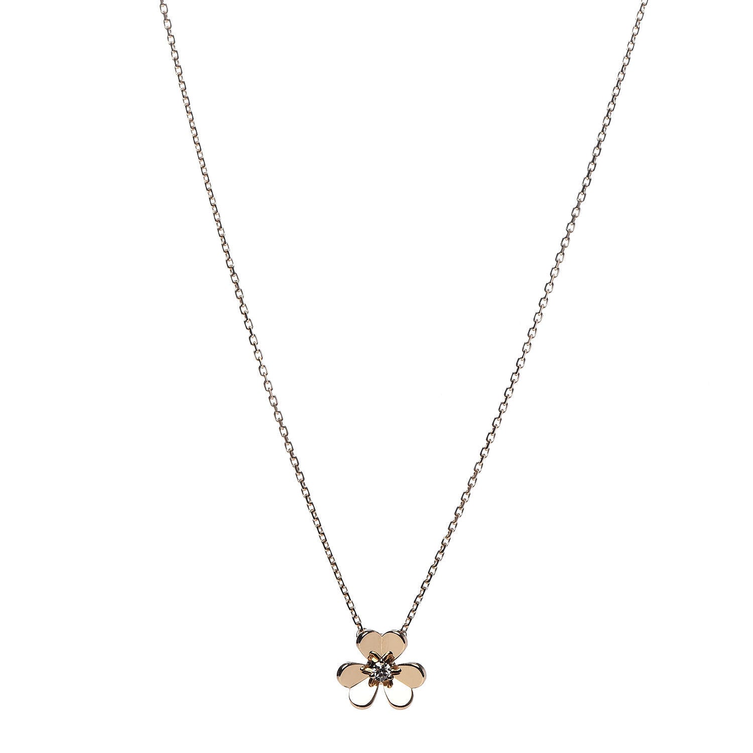 Van Cleef & Arpels 18K Yellow Gold Diamond Mini Frivole Pendant Necklace 1 of 9