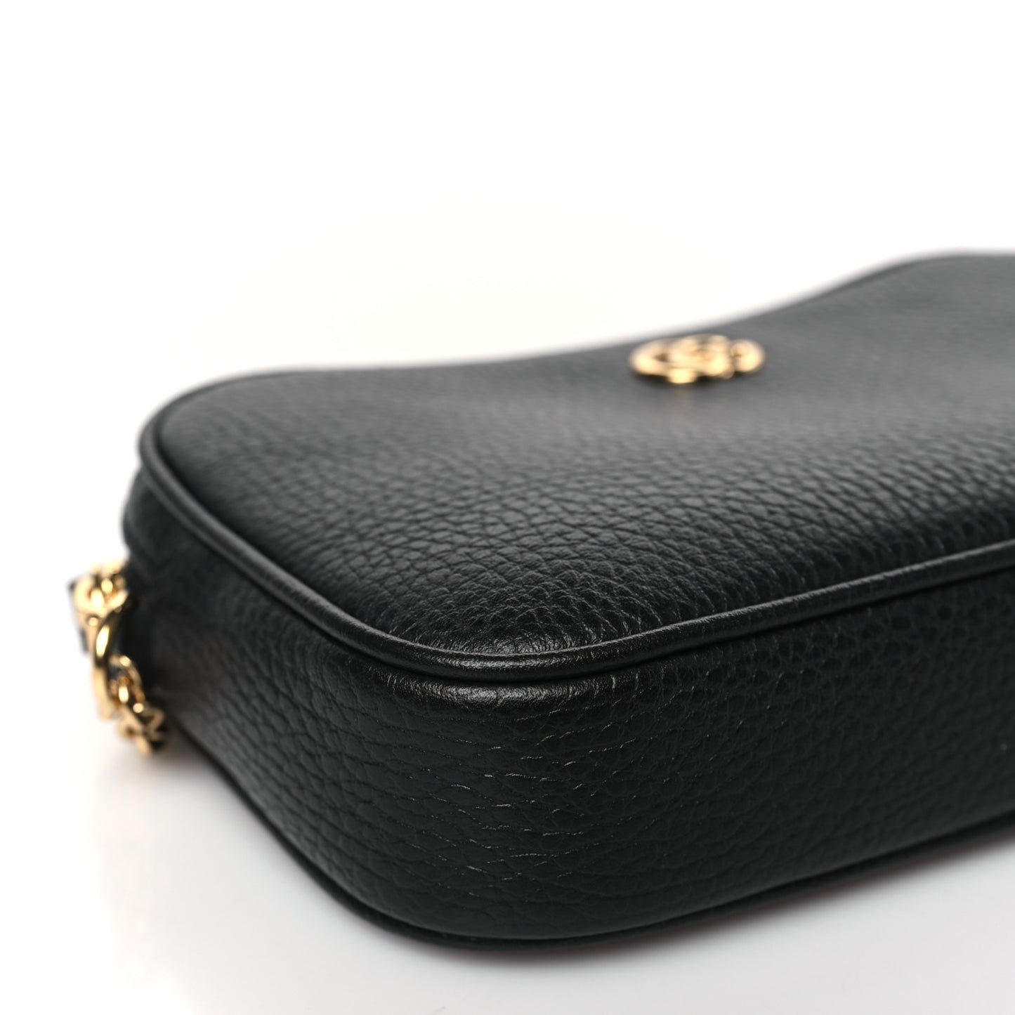 Dollar Calfskin Super Mini GG Marmont Chain Shoulder Bag Black