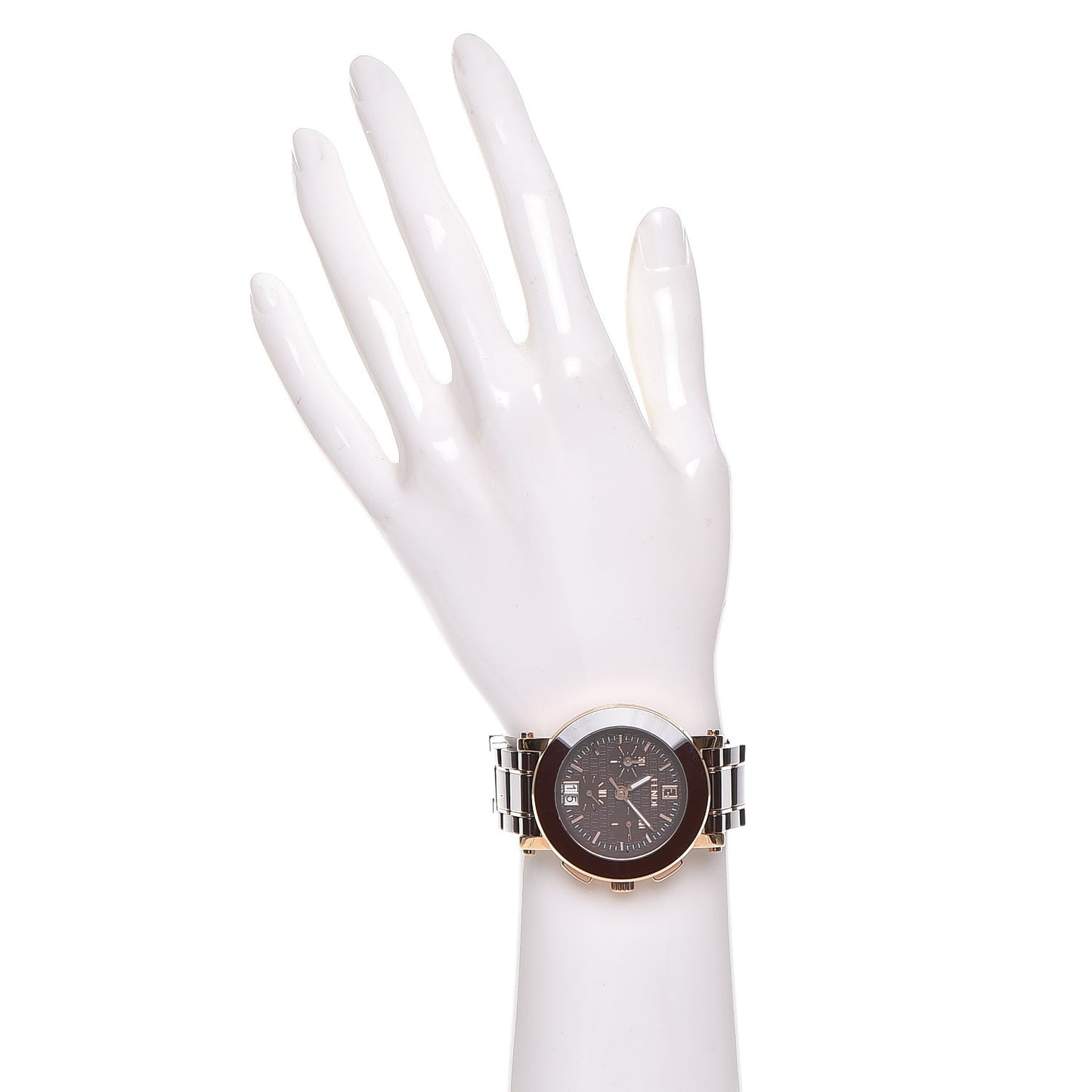 Stainless Steel Ceramic 38mm Chronograph Quartz Watch Brown