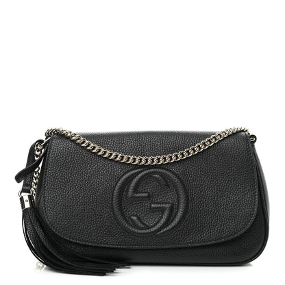Gucci Pebbled Calfskin Medium Soho Flap Crossbody Black 1 of 10