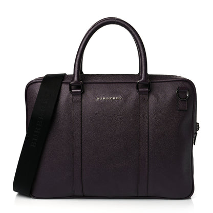 Burberry Textured Calfskin Small Newberg Briefcase Burgundy 1 of 10