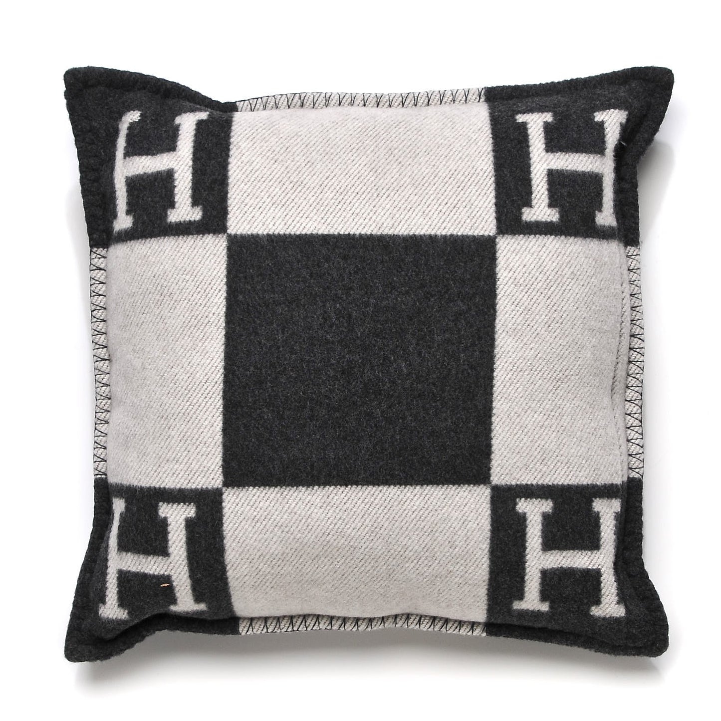 Wool Cashmere Avalon Pillow PM Ecru Gris Fonce