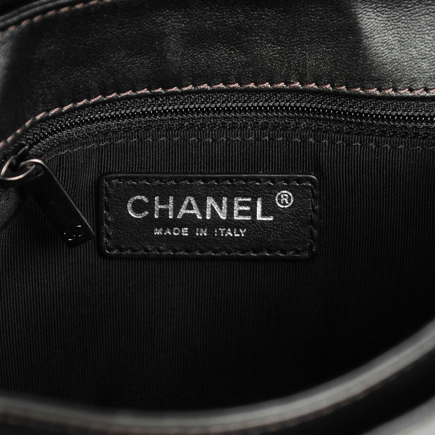 Metallic Goatskin Quilted Small Rock In Rome Flap Charcoal