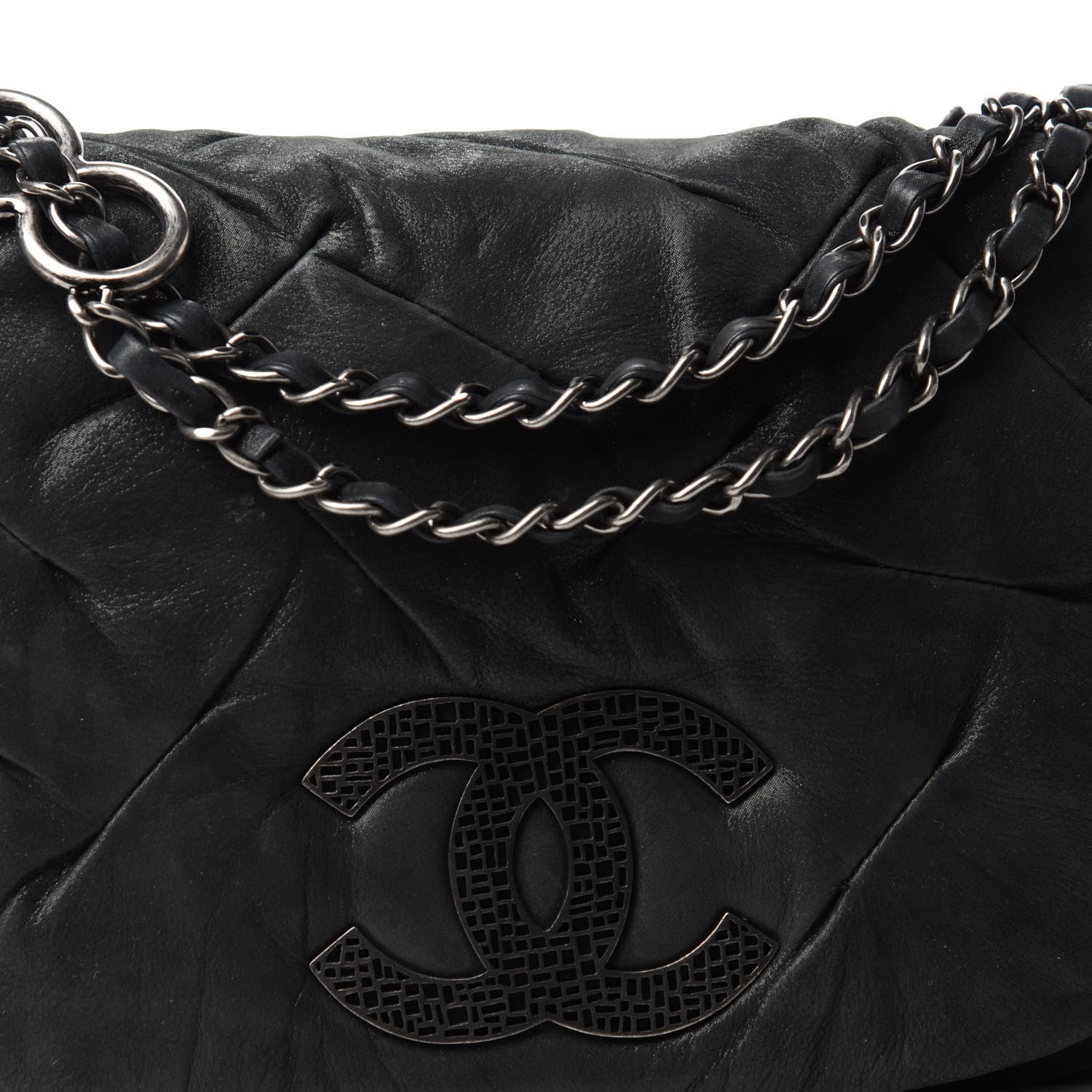 Chanel Iridescent Calfskin Glint Accordion Flap Black 11 of 11