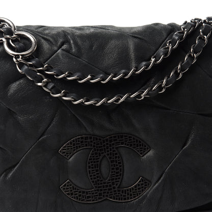 Chanel Iridescent Calfskin Glint Accordion Flap Black 11 of 11