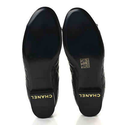 Chanel Lambskin Patent Chain Cap Toe Quilted Short Boots 38.5 Black 6 of 9