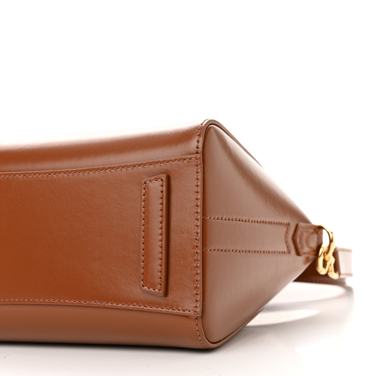Shiny Lord Calfskin Mini Antigona Camel