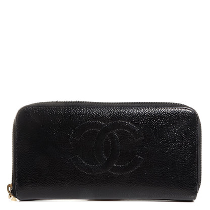 Chanel Caviar CC Zip Around Wallet Black 1 of 9