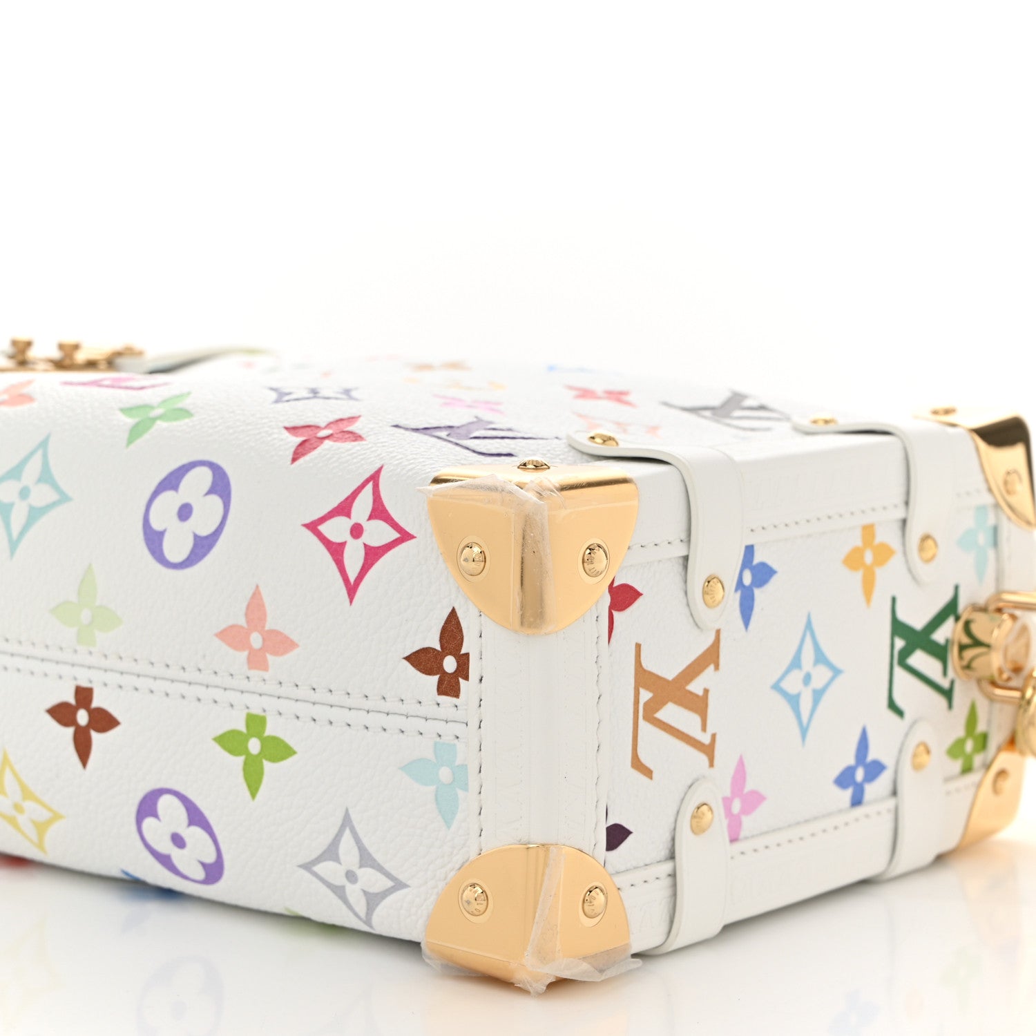 Louis Vuitton LV x TM Cowhide Monogram Multicolor Side Trunk MM White 9 of 10