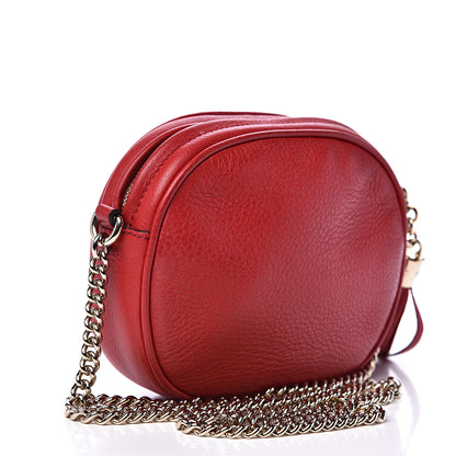 Gucci Pebbled Calfskin Mini Soho Chain Bag Tabasco Red 2 of 13
