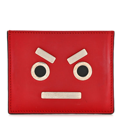 Fendi Vitello Century Face No Words Card Holder Fragola 1 of 10