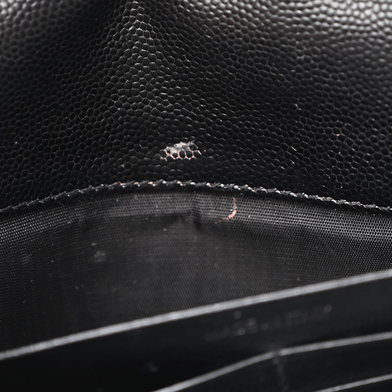 Saint Laurent Grain De Poudre Matelasse Chevron Monogram Chain Wallet Black 7 of 12