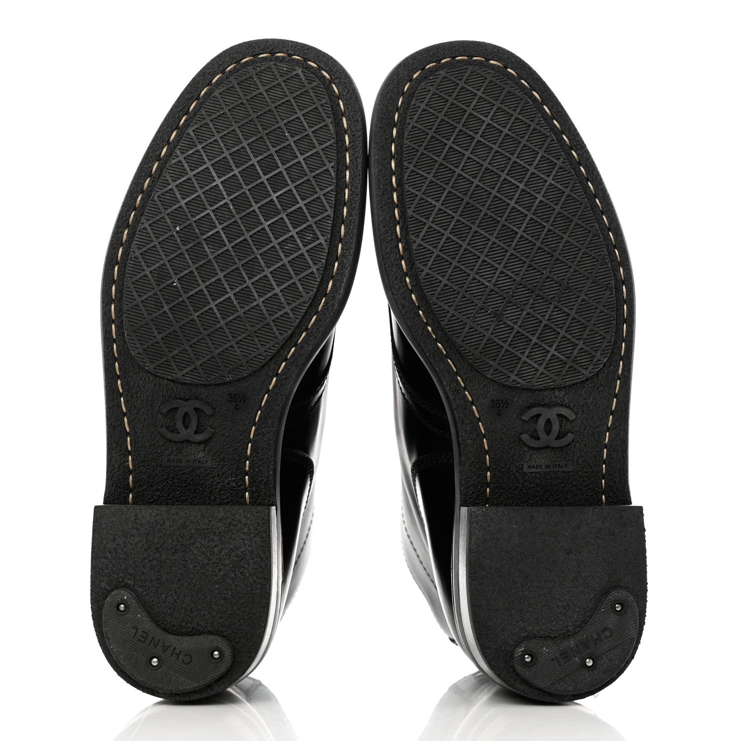 Chanel Calfskin Short Boots 36.5 Black 5 of 11