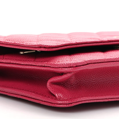 Chanel Caviar Quilted Wallet On Chain WOC Dark Pink 9 of 10