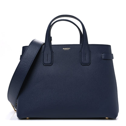 Burberry Derby Calfskin House Check Medium Banner Tote Ink Blue 1 of 11