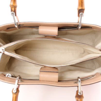 Gucci GG Supreme Monogram Tian Medium Bamboo Shopper Tote Beige Multicolor Red Pink Apricot Multicolor 5 of 12