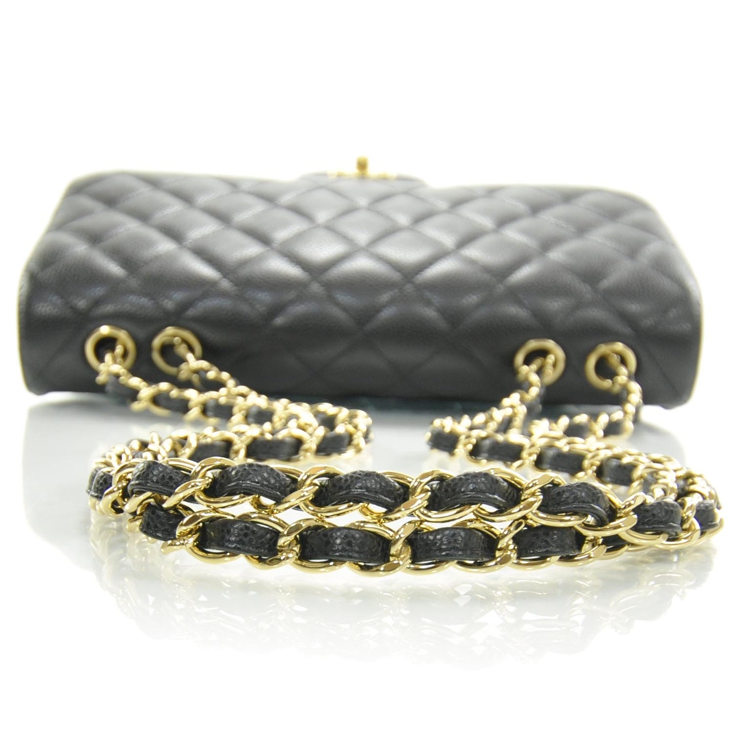 Caviar Jumbo Flap Black GHW