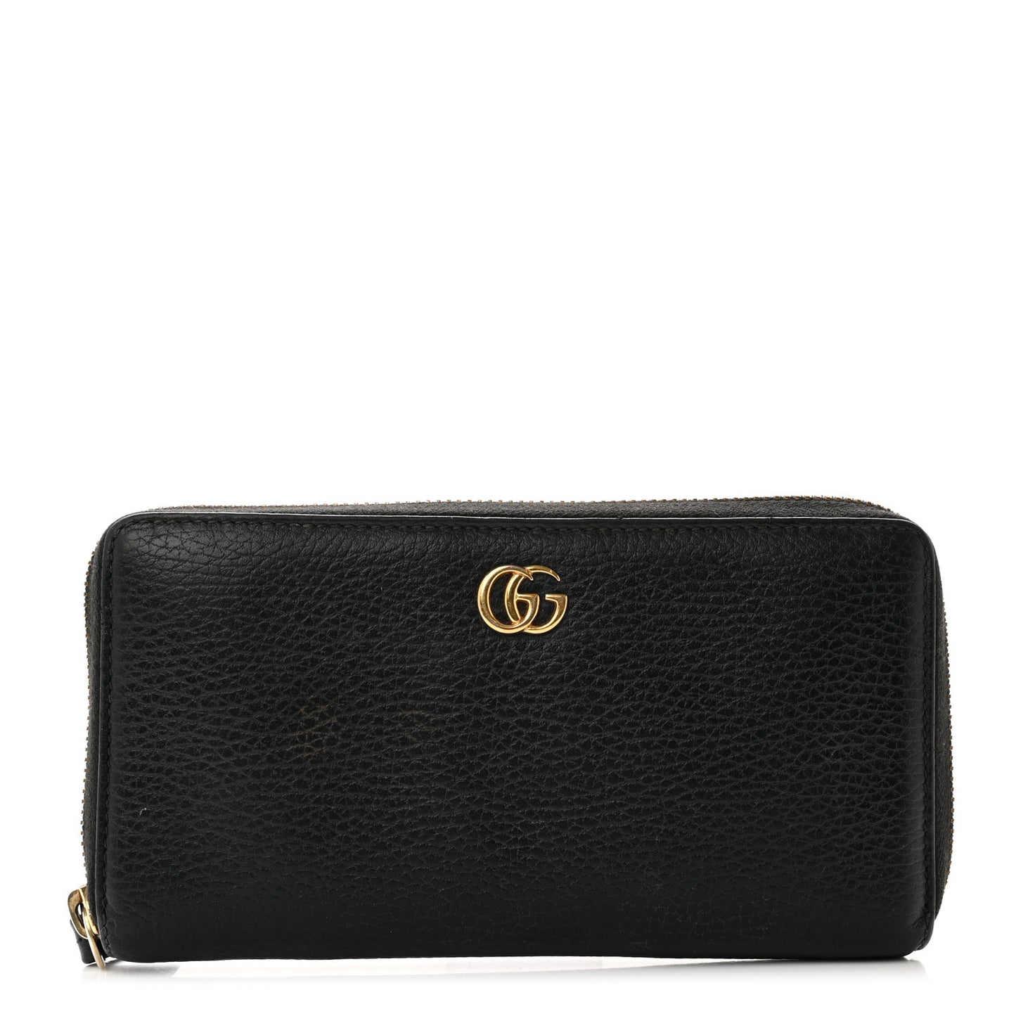 Dollar Calfskin GG Marmont Zip Around Wallet Black