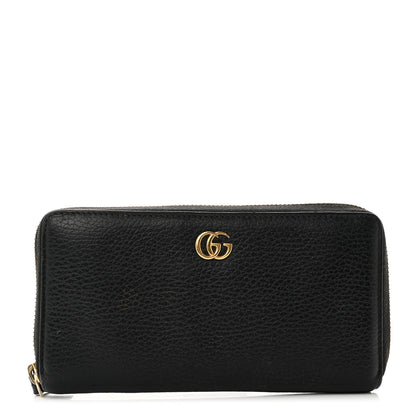 Gucci Dollar Calfskin GG Marmont Zip Around Wallet Black 1 of 8